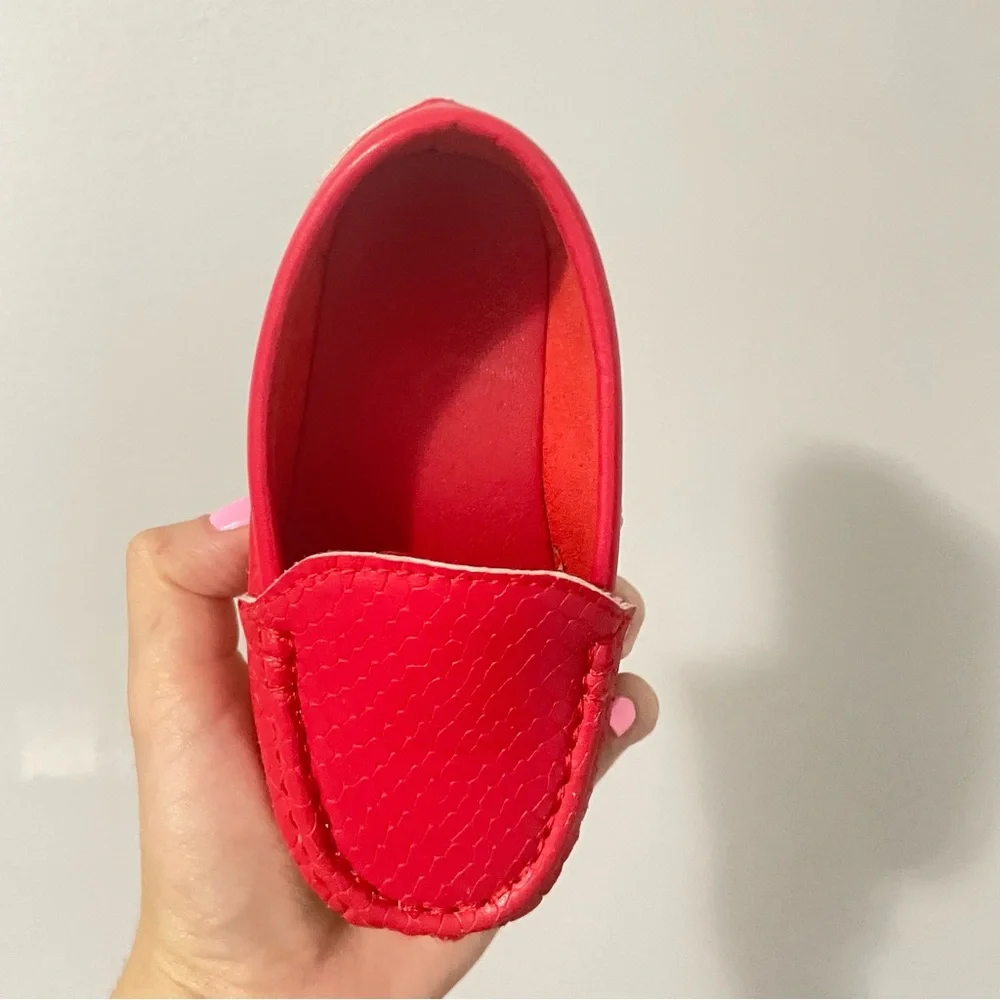Kids Red Slip-On Loafers - Comfortable Casual Shoes (size 6.5 male toddler)